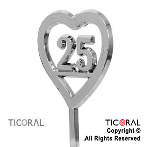 PLAQUETA CORAZON N.25 PLATA x 36